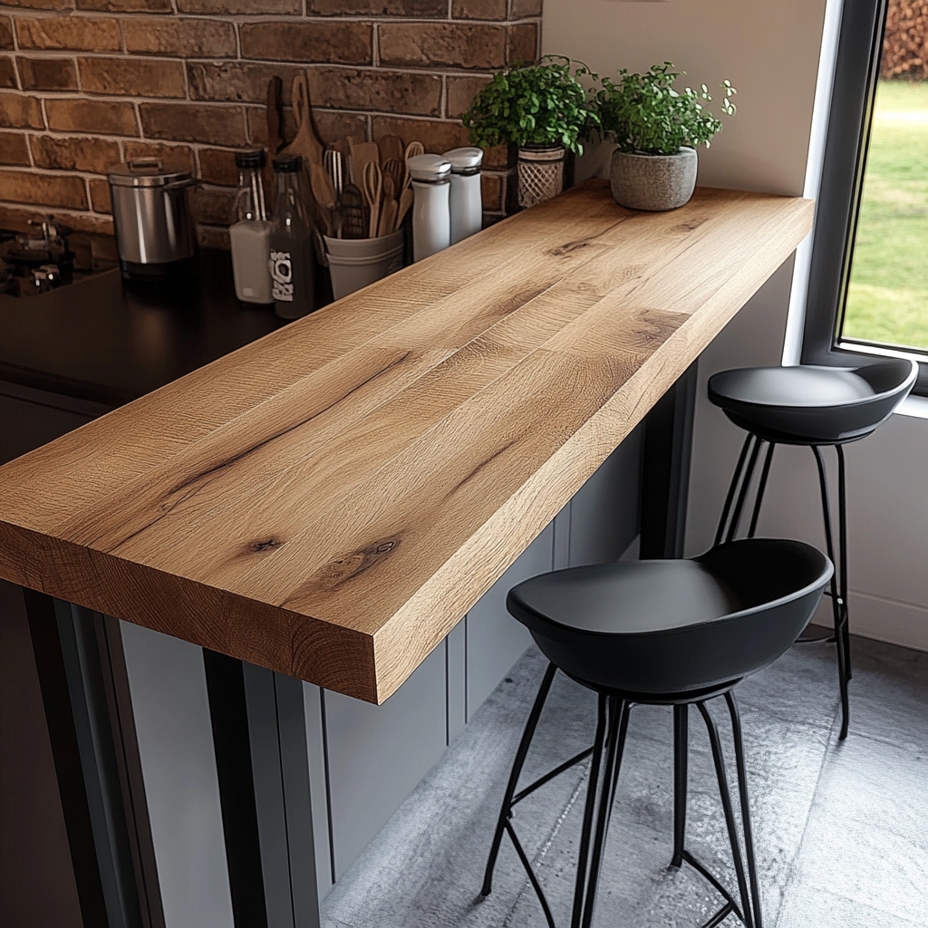 Chunky Rustic Breakfast Bar Table (Freestanding)