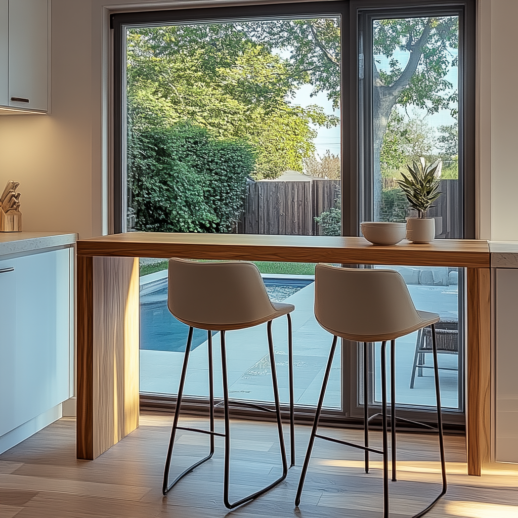 Oak Breakfast Bar Table (Freestanding) Oak Legs