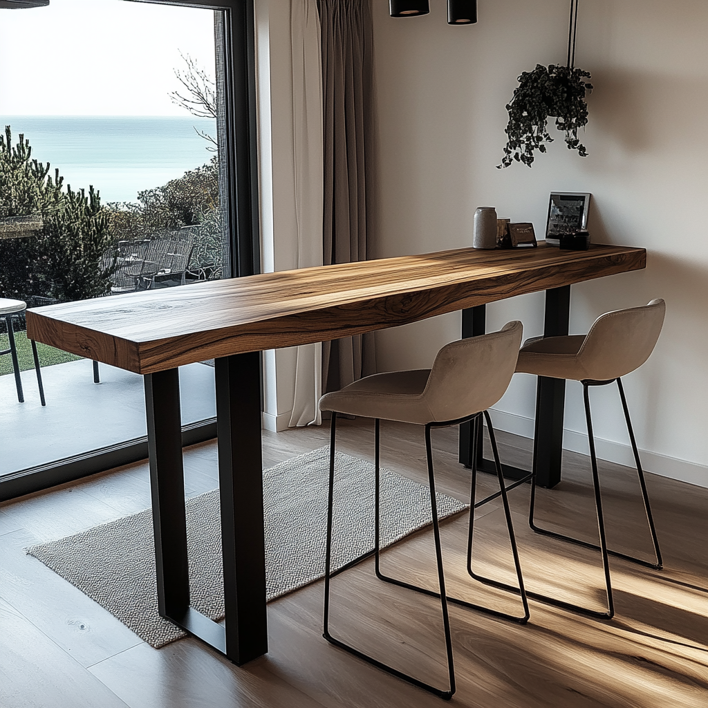 Chunky Rustic Breakfast Bar Table (Freestanding)