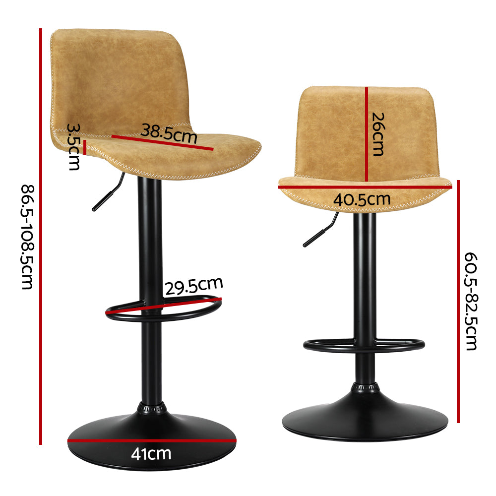 Luxe Leather Barstools (Set of 2)