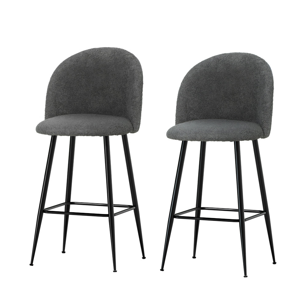 Sherpa Charcoal Barstool Chairs (Set of 2)