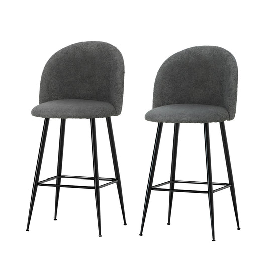 Sherpa Charcoal Barstool Chairs (Set of 2)