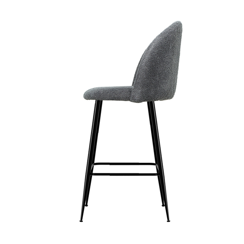 Sherpa Charcoal Barstool Chairs (Set of 2)