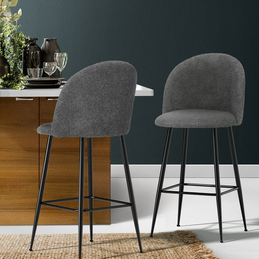 Sherpa Charcoal Barstool Chairs (Set of 2)