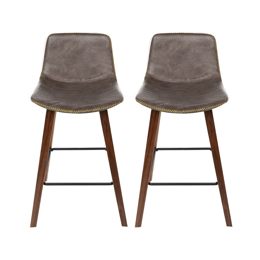 Walnut Brown Barstools (Set of 2)