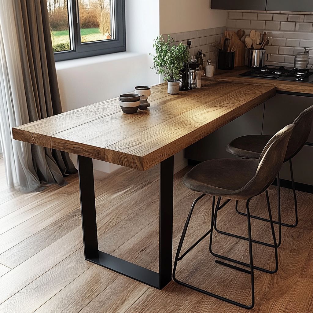 Oak Breakfast Bar Table (Freestanding)