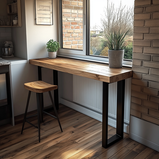 Chunky Rustic Breakfast Bar Table (Freestanding)