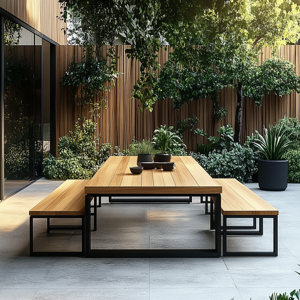 Chunky Rustic Outdoor Garden Table – Distinctive Interior