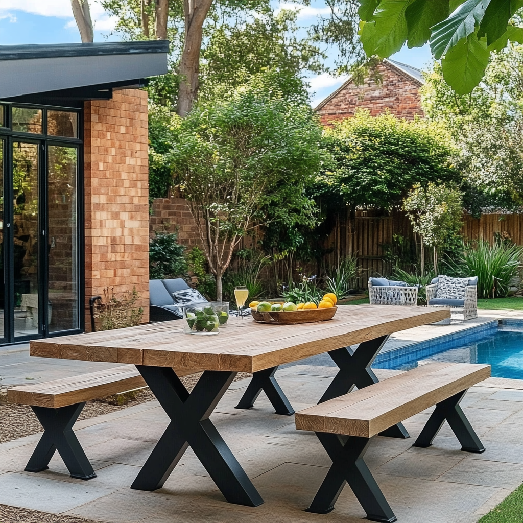 Chunky Rustic Outdoor Garden Table