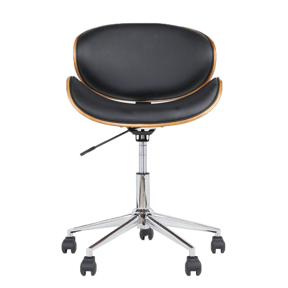 70's Leather Office Chair (Black)