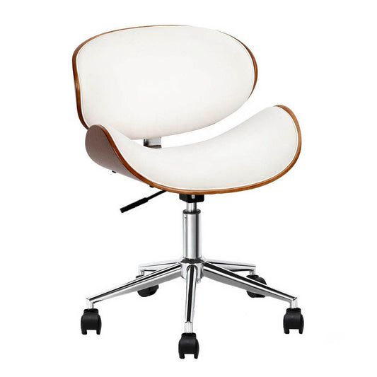 70's Leather Office Chair (White)