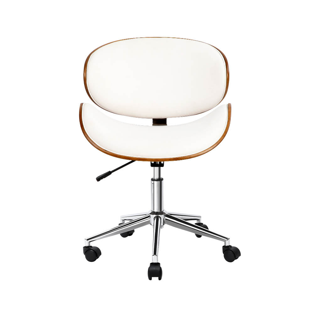 70's Leather Office Chair (White)