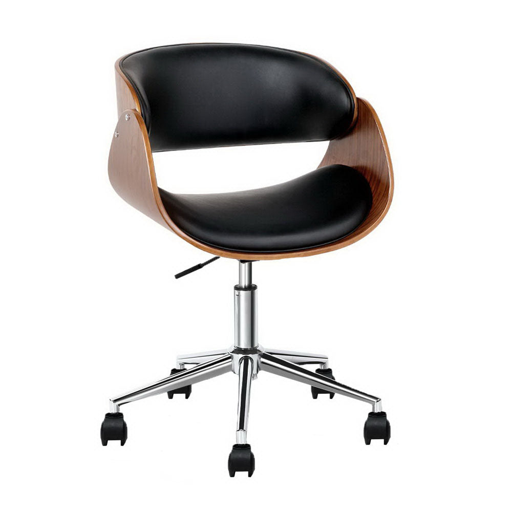 Retro Leather Office Chair (Black)