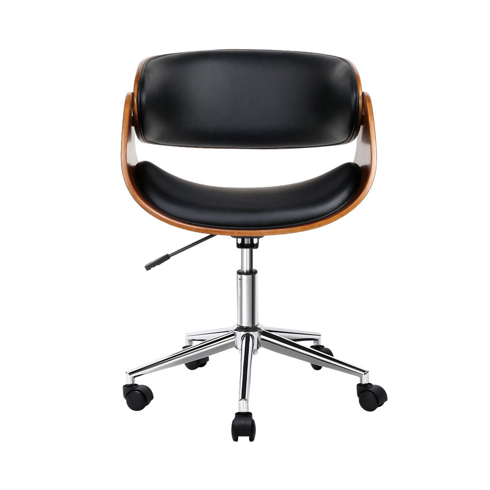 Retro Leather Office Chair (Black)