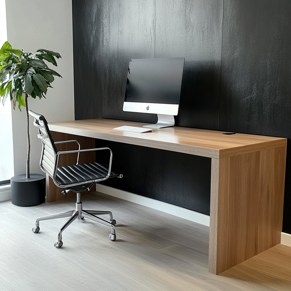 Solid Oak Office Desk (Oak Legs)