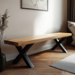 Solid Oak Bench (Steel Legs)