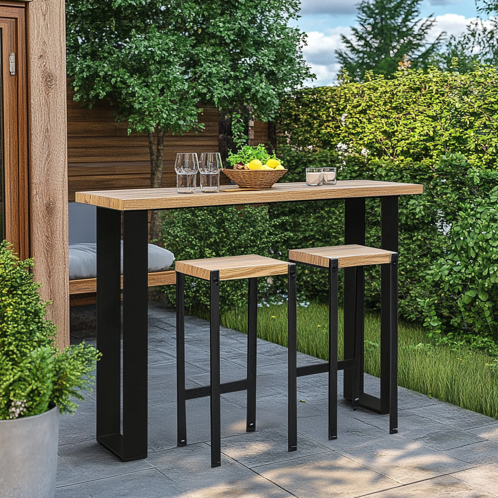 Rustic Outdoor High Bar Table