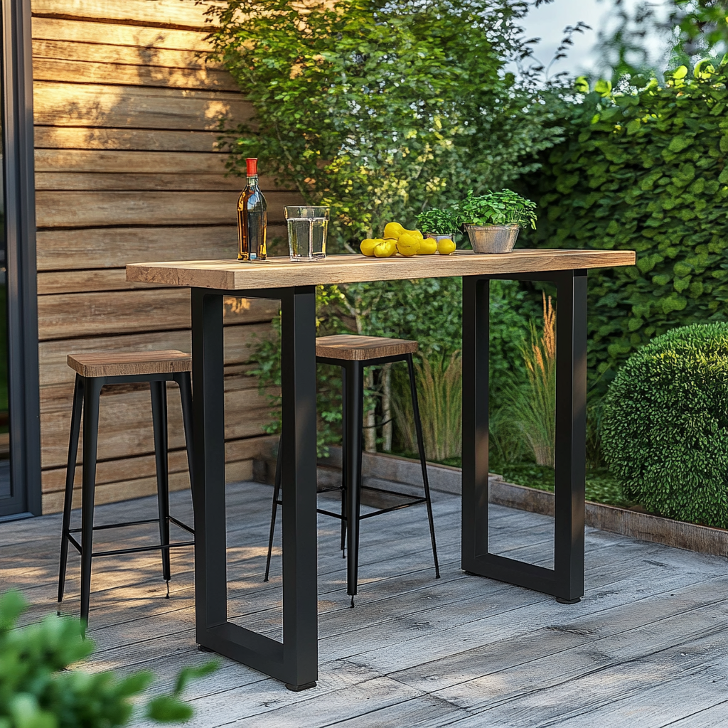 Rustic Outdoor High Bar Table