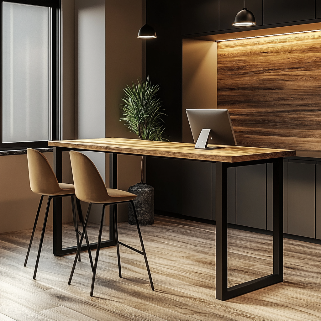 Rustic Standing Workstation | High Meeting Table – Distinctive Interior