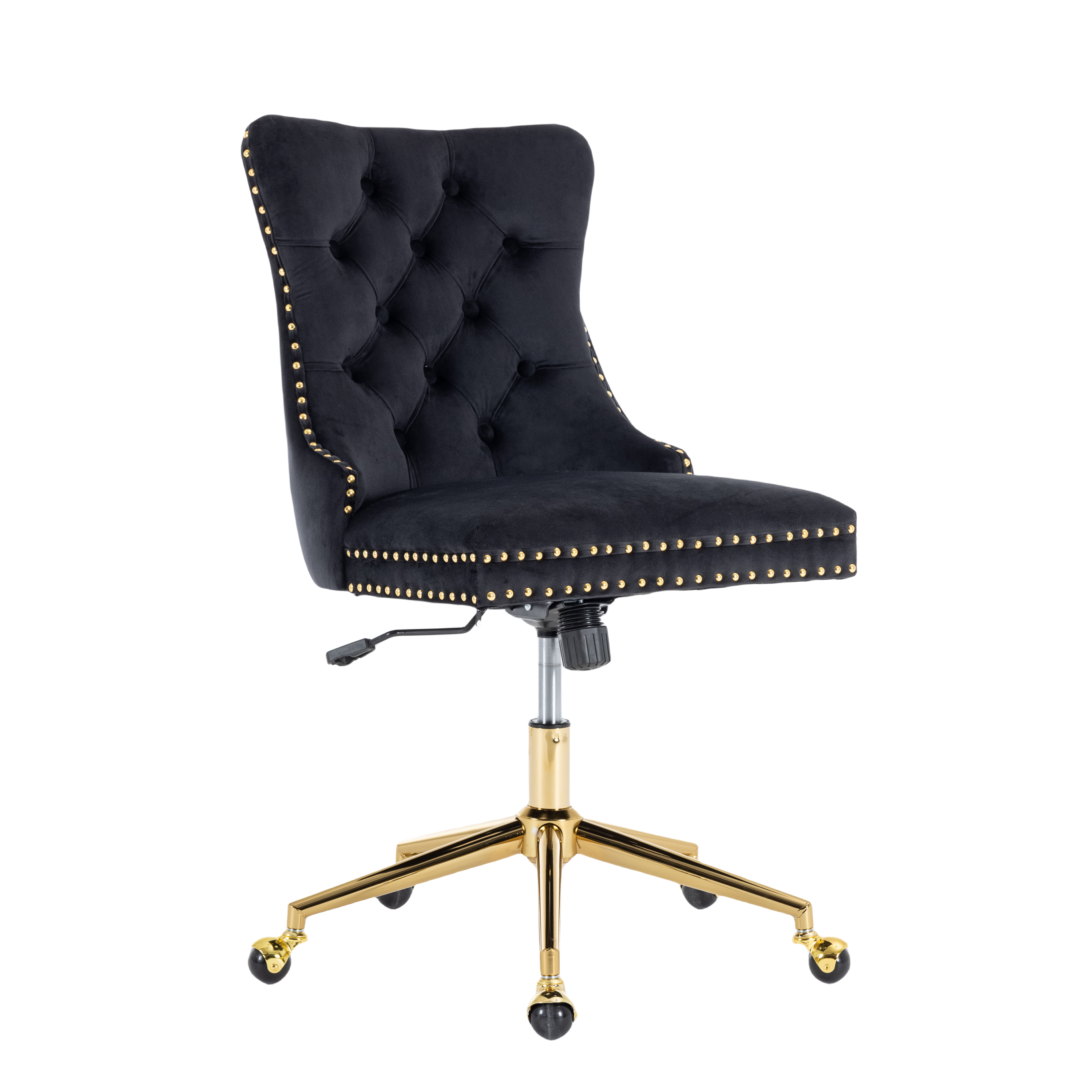 Deluxe Velvet Home Office Chair (Black)