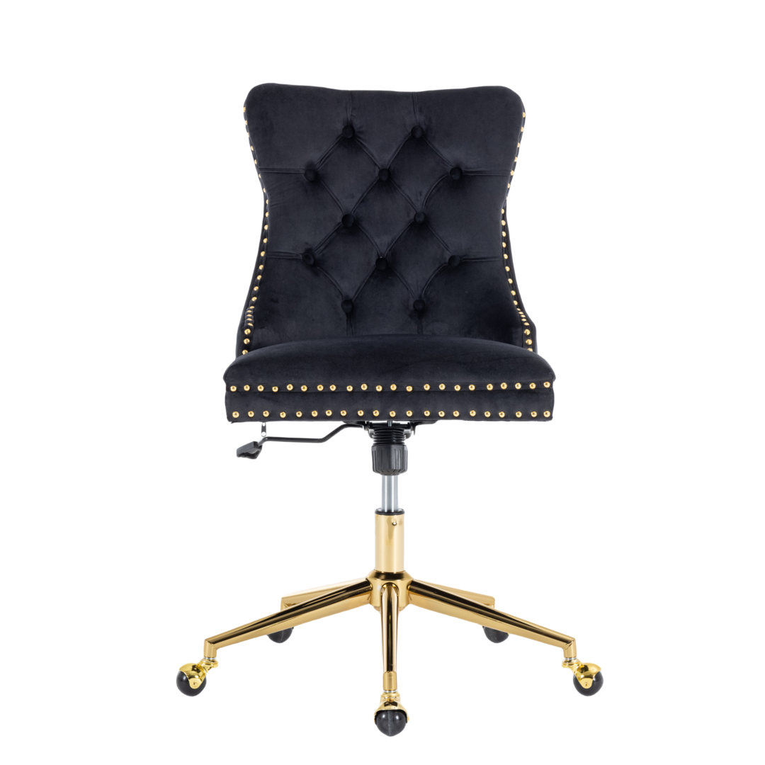 Deluxe Velvet Home Office Chair (Black)