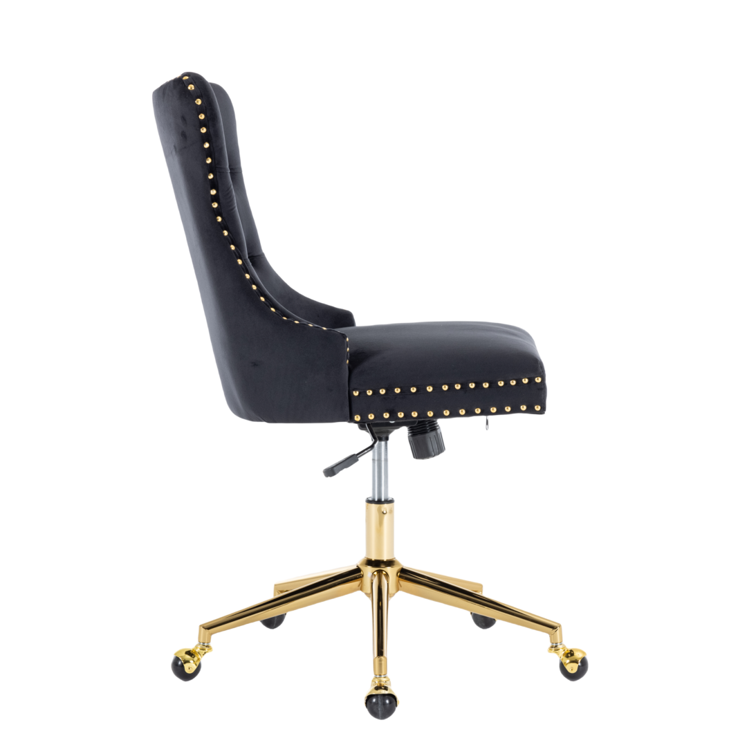 Deluxe Velvet Home Office Chair (Black)