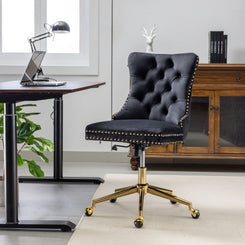 Deluxe Velvet Home Office Chair (Black)