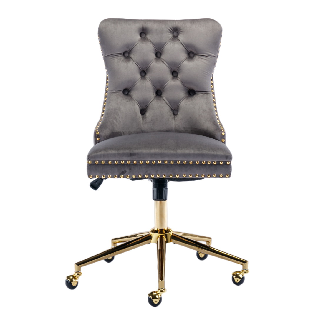 Deluxe Velvet Home Office Chair (Grey)