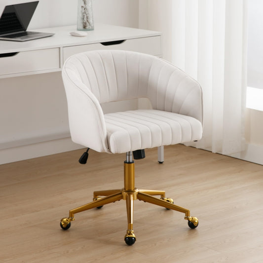 Velvet Home Office Chair (Beige)