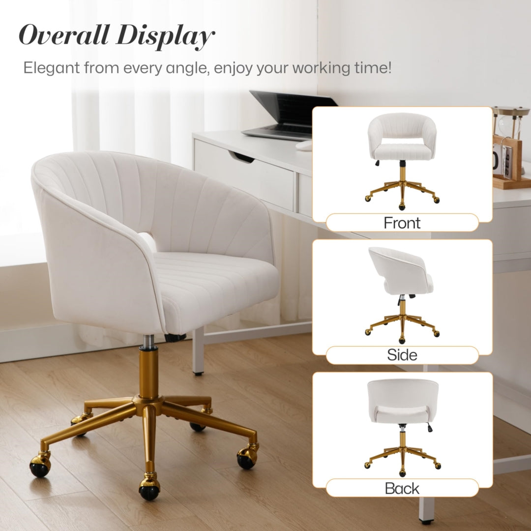 Velvet Home Office Chair (Beige)