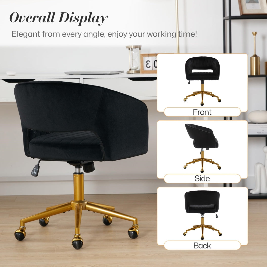 Velvet Home Office Chair (Black)