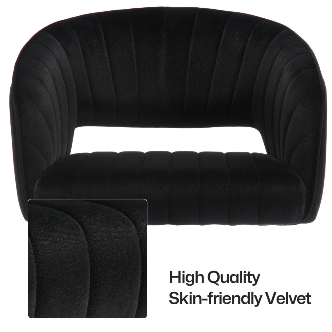 Velvet Home Office Chair (Black)