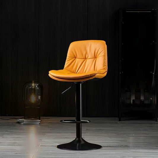 Vegan Leather Swivel Barstools ORANGE (Set of 2)