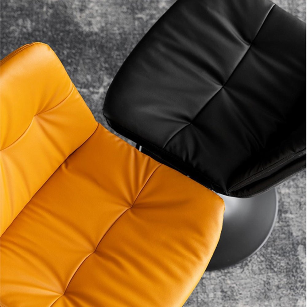 Vegan Leather Swivel Barstools ORANGE (Set of 2)