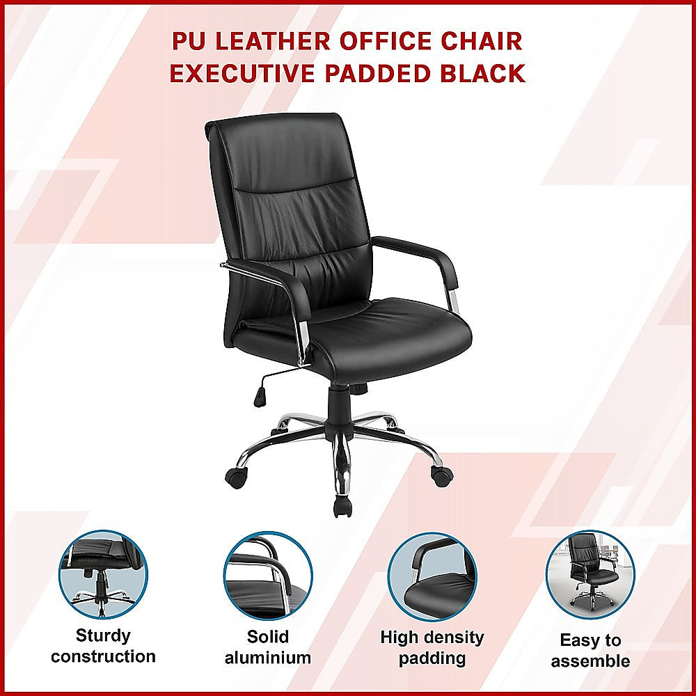 Executive Padded Office Chair (Black)