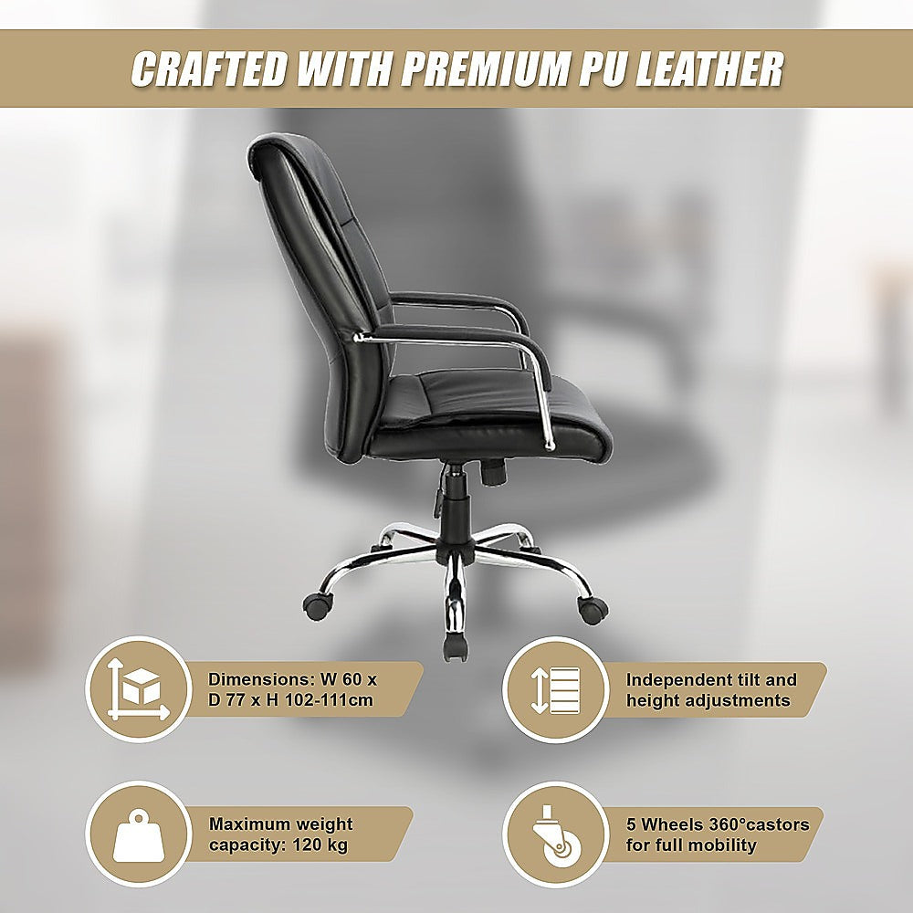 Executive Padded Office Chair (Black)