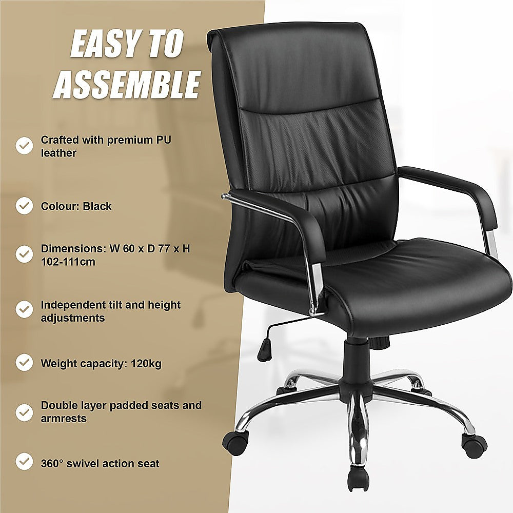 Executive Padded Office Chair (Black)